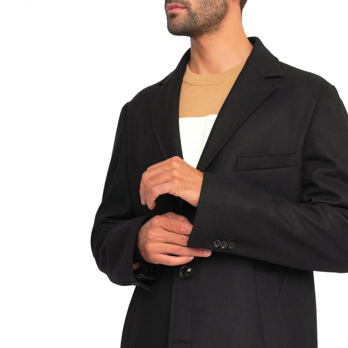 Cappotto Monopetto In Lana