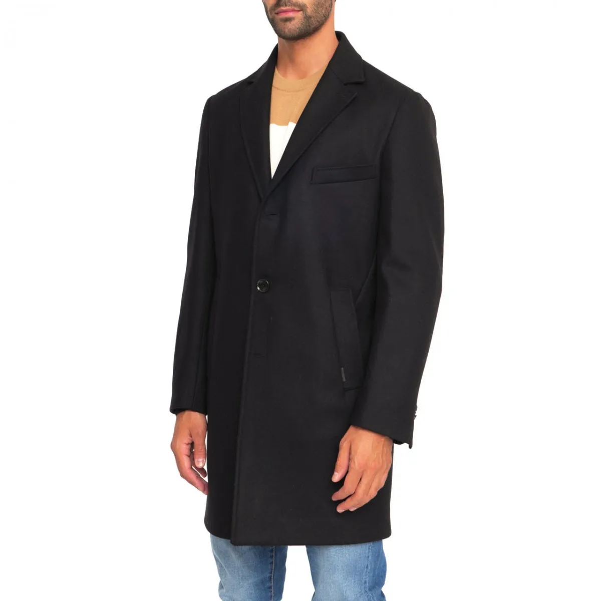 Cappotto Monopetto In Lana