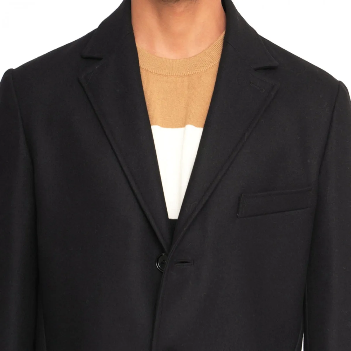 Cappotto Monopetto In Lana