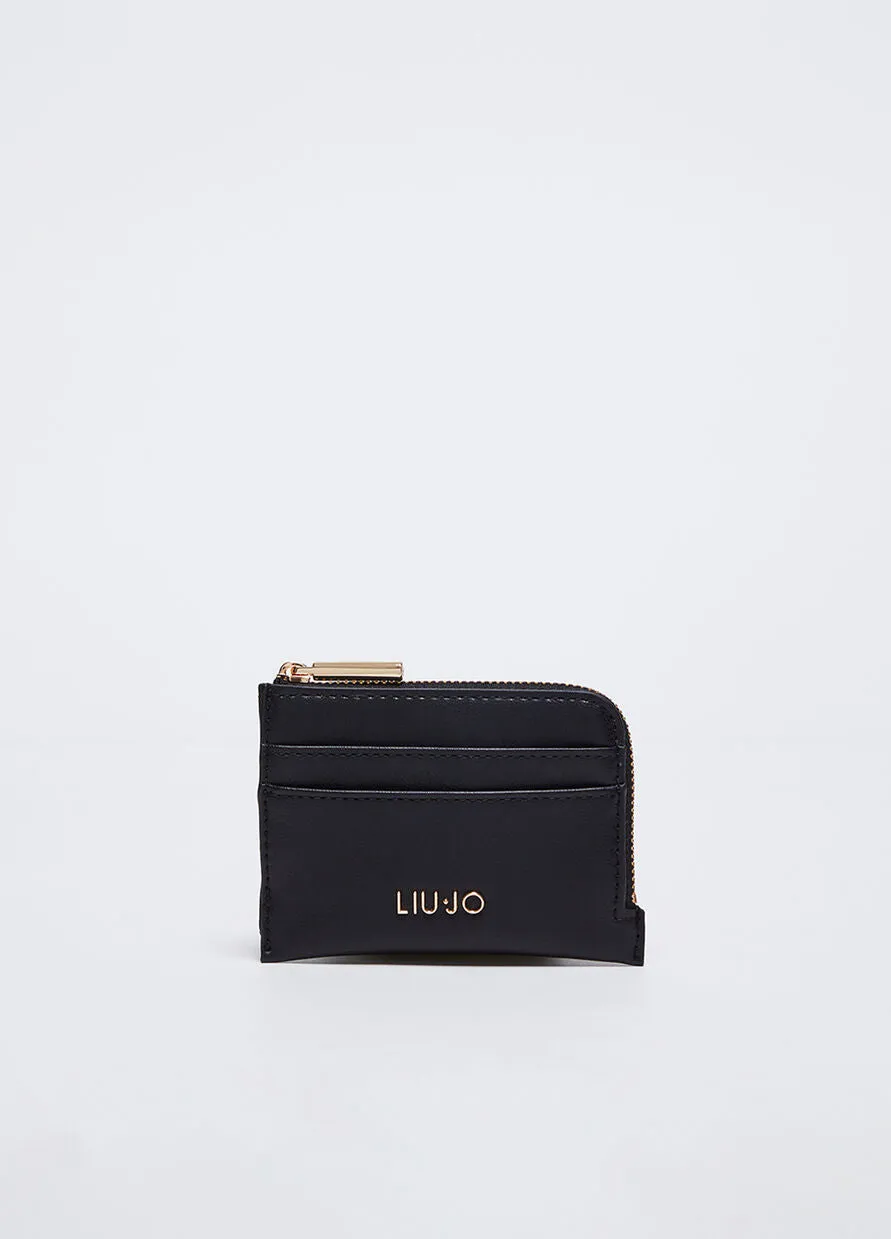 Card Holder with Zip / Black