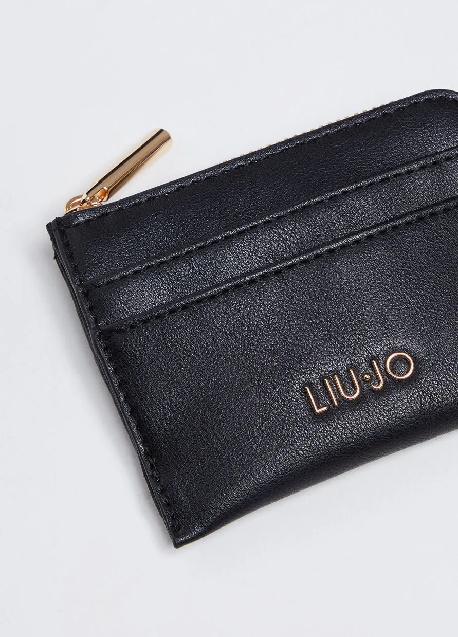 Card Holder with Zip / Black