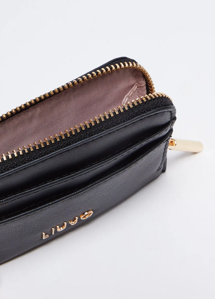 Card Holder with Zip / Black