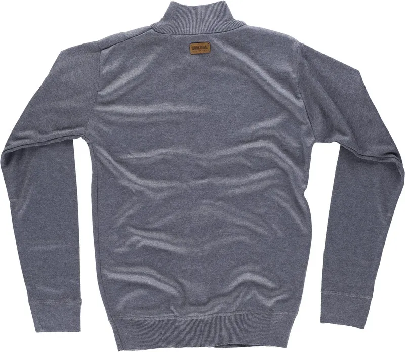Cardigan in maglia fine con chiusura a zip Scollo alto Vita e polsini elasticizzati Grigio