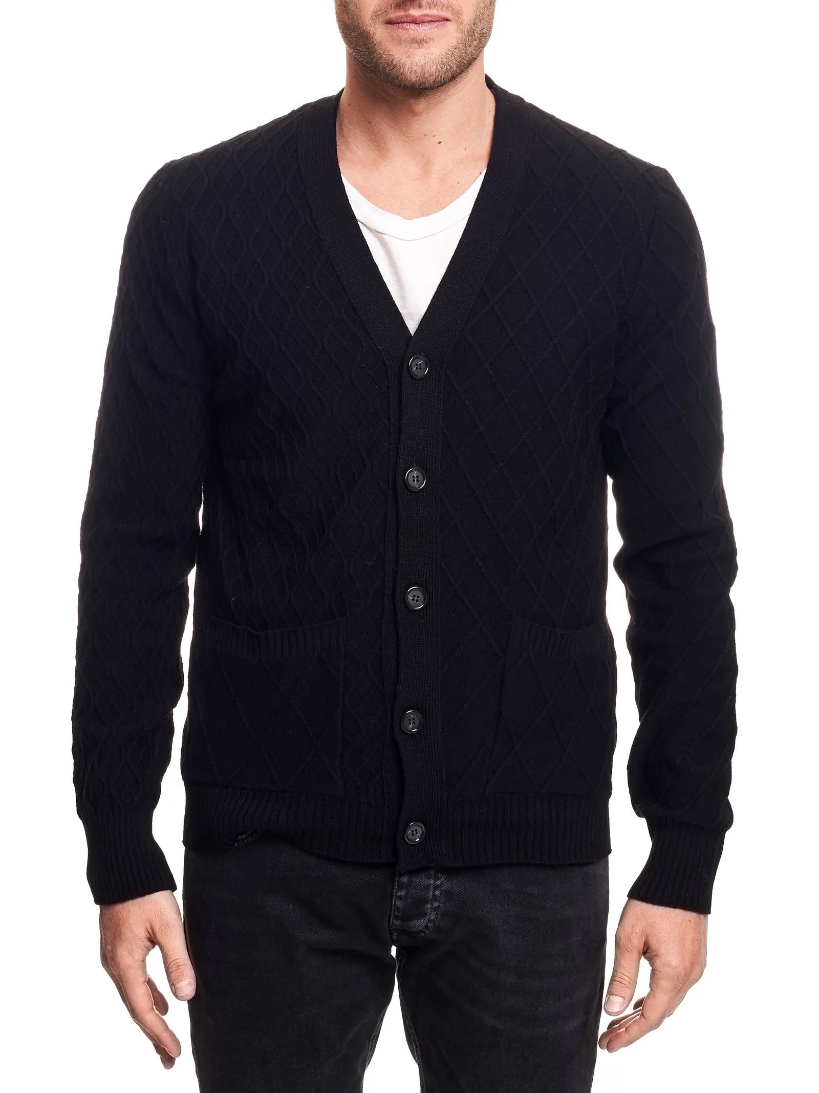 CARDIGAN NERO IN LANA