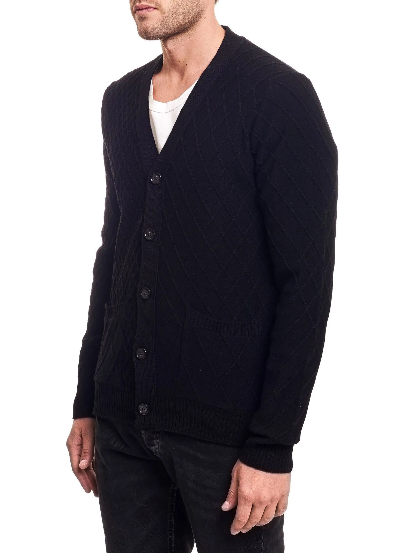 CARDIGAN NERO IN LANA