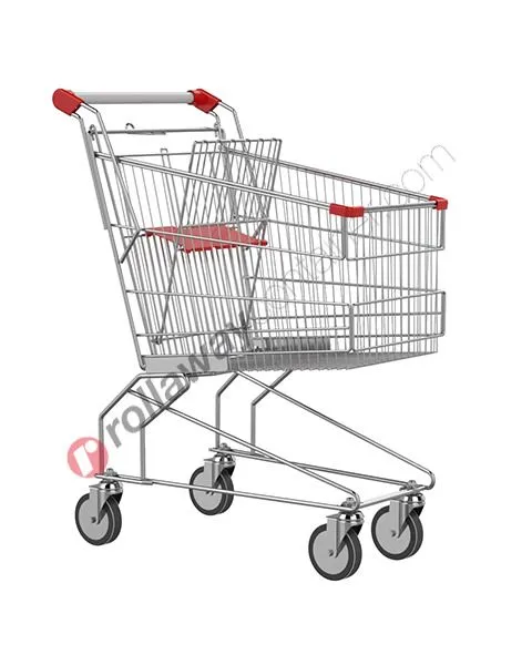Carrello spesa supermercato in filo metallico 125 litri