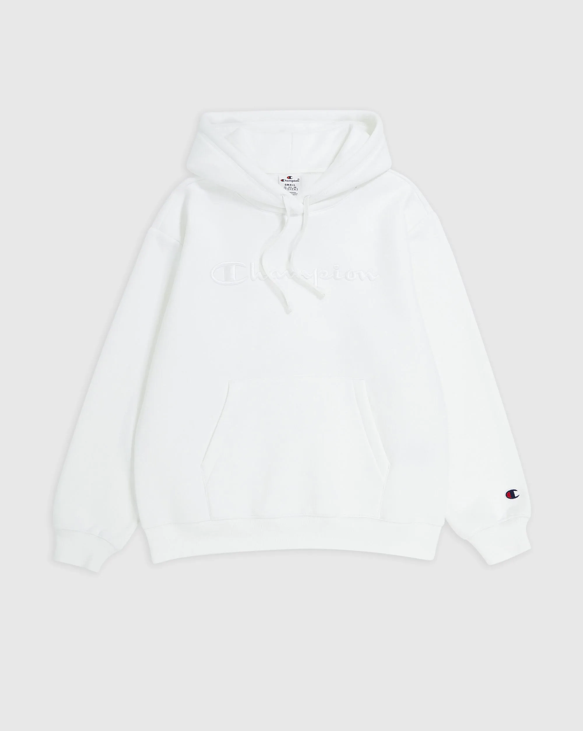 Champion Felpa Con Cappuccio e Logo Tono Su Tono Grigio Donna