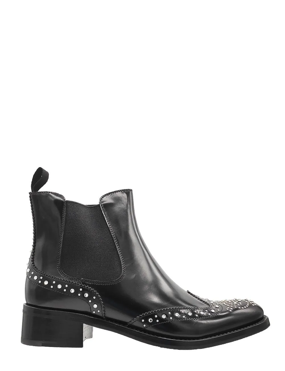 Church's     Ketsby met Stivale Chelsea in Pelle di Vitello Spazzolato Borchiato Nero