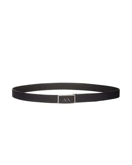 Cintura nera in pelle saffiano reversibile in pelle martellata con doppia fibbia applicabile