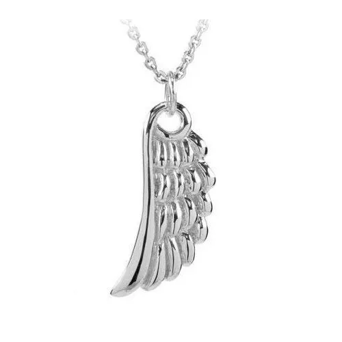 COLLANA ANGELO IN ARGENTO RODIATO ORO BIANCO 18 KT