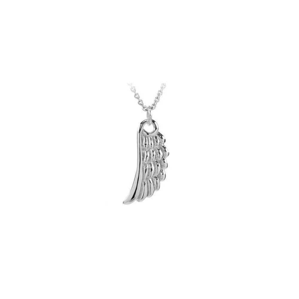COLLANA ANGELO IN ARGENTO RODIATO ORO BIANCO 18 KT