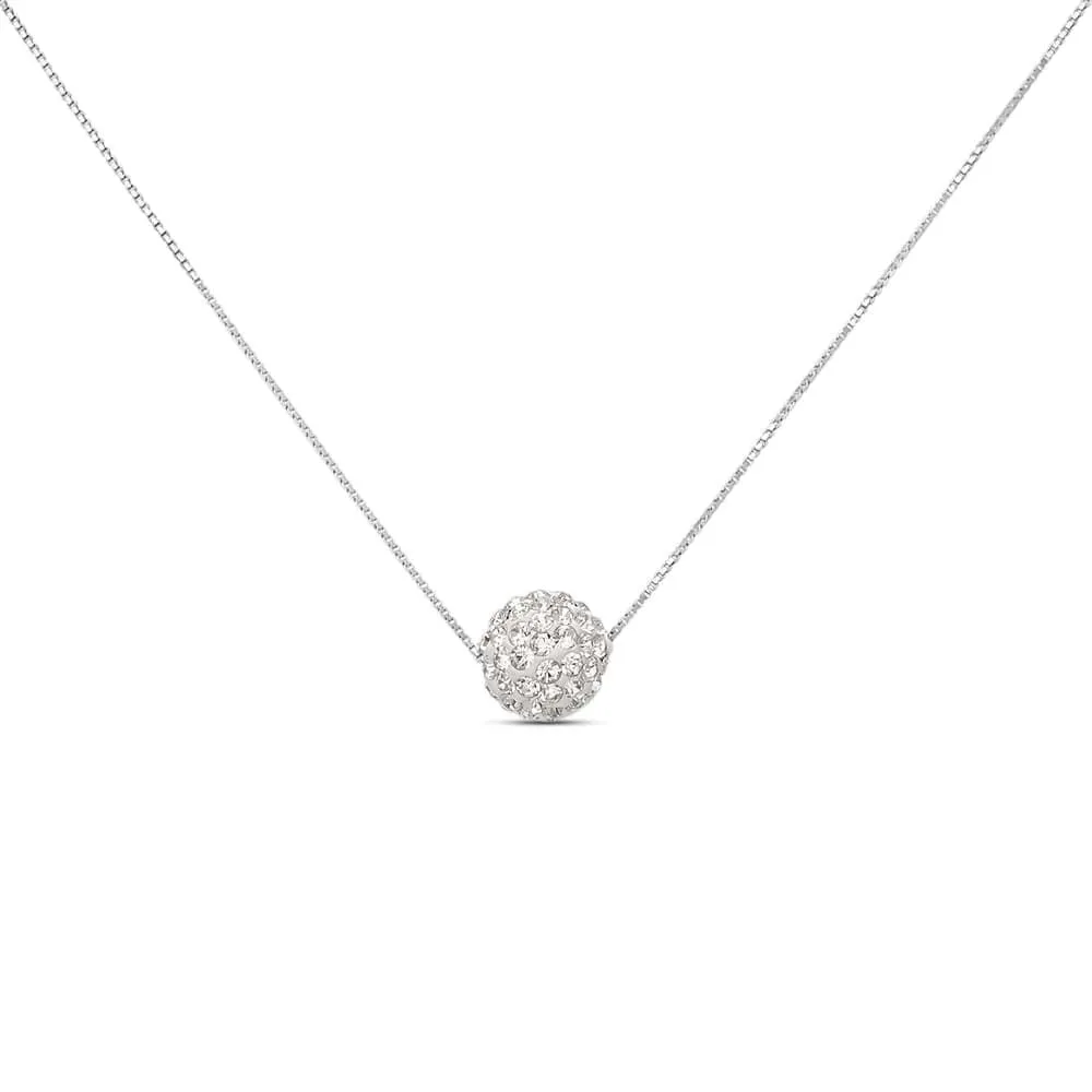 Collana Christelle Oro Bianco 375/1000 Cristallo Bianco 40 + 2 cm 1412253