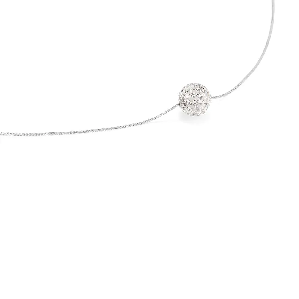 Collana Christelle Oro Bianco 375/1000 Cristallo Bianco 40 + 2 cm 1412253