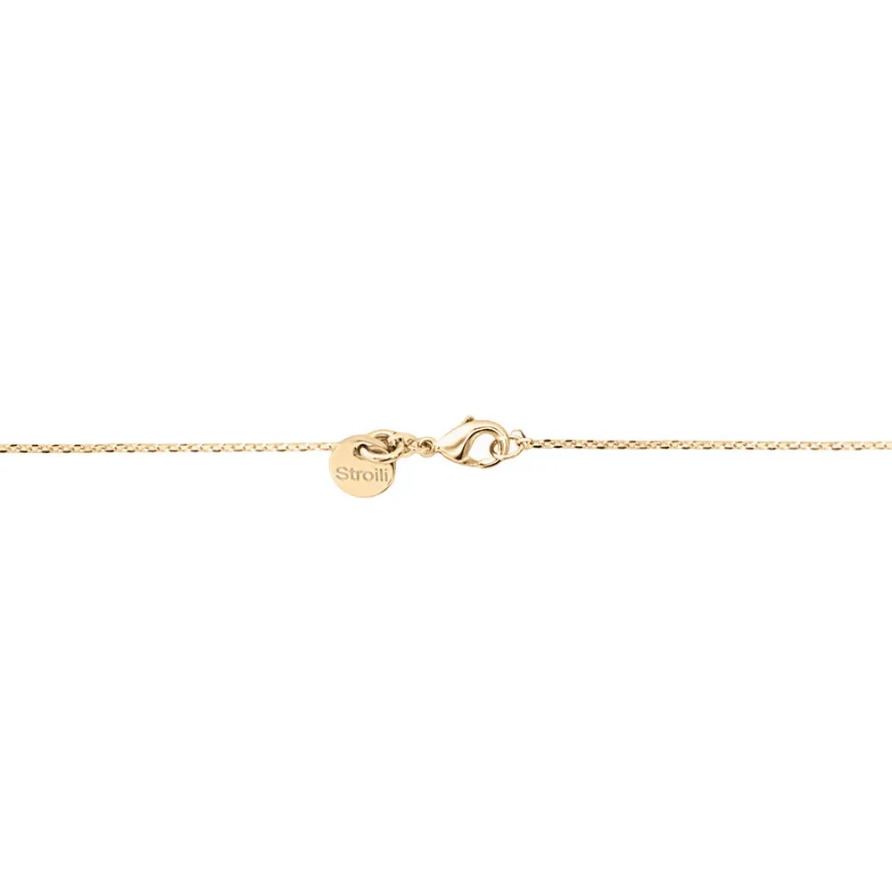 Collana Foglia Golden Dream Placcato Oro Giallo Maglia Spiga 42 cm 1667060