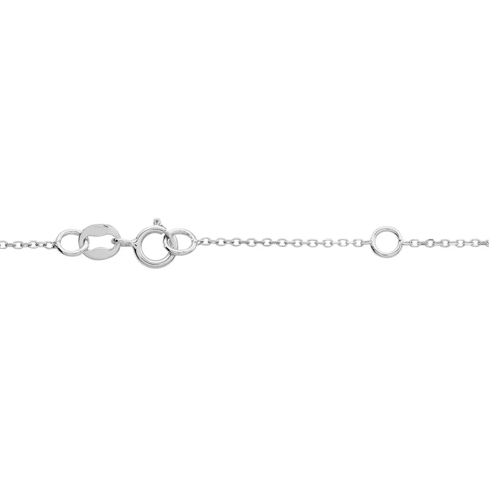 Collana Punto Luce Amélie Oro Bianco 375/1000 Maglia Forzatina Topazio Rosa Cubic Zirconia Bianco 40 + 2 cm 1417247
