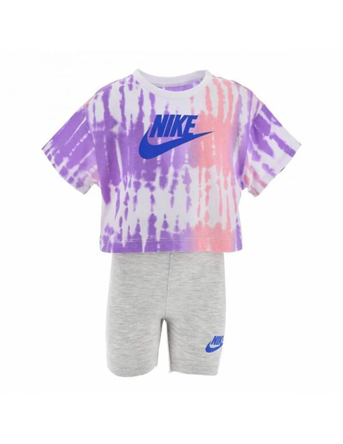 Completo Sportivo per Bambini Nike HBR Boxy Grigio Lilla Taglia 7 anni