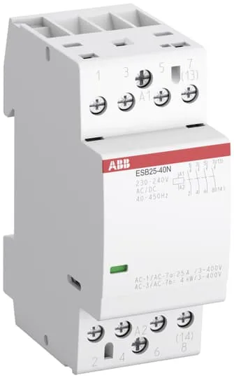Contattore ABB, serie ESB, 2 poli, 2 NO + 2 NC, 40 A, 9,2 kW, bobina 230 V ca/cc