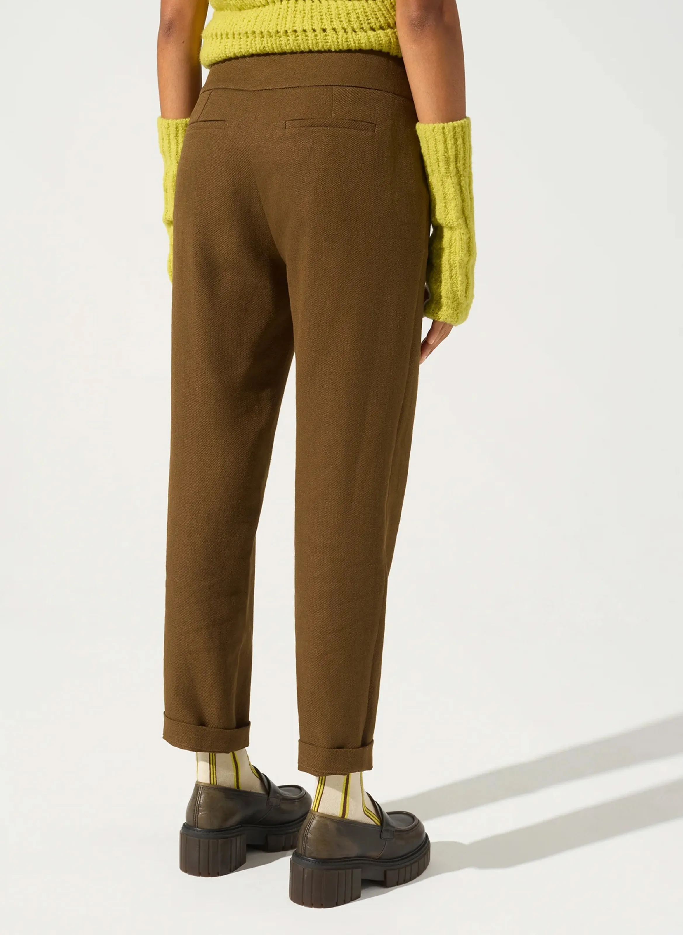  COTELAC   Pantaloni dritti in misto lino | Marrone