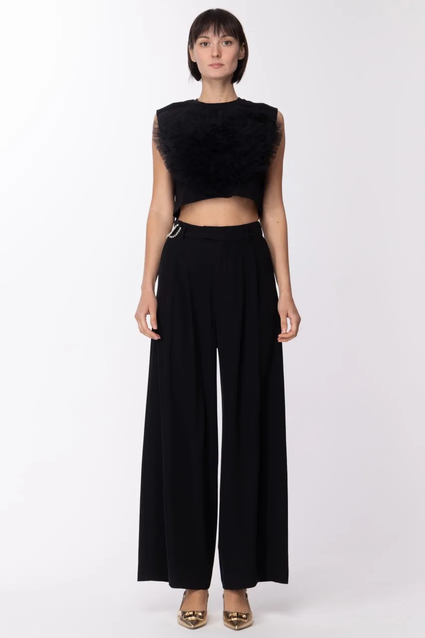 Crop top Dolly con tulle Black