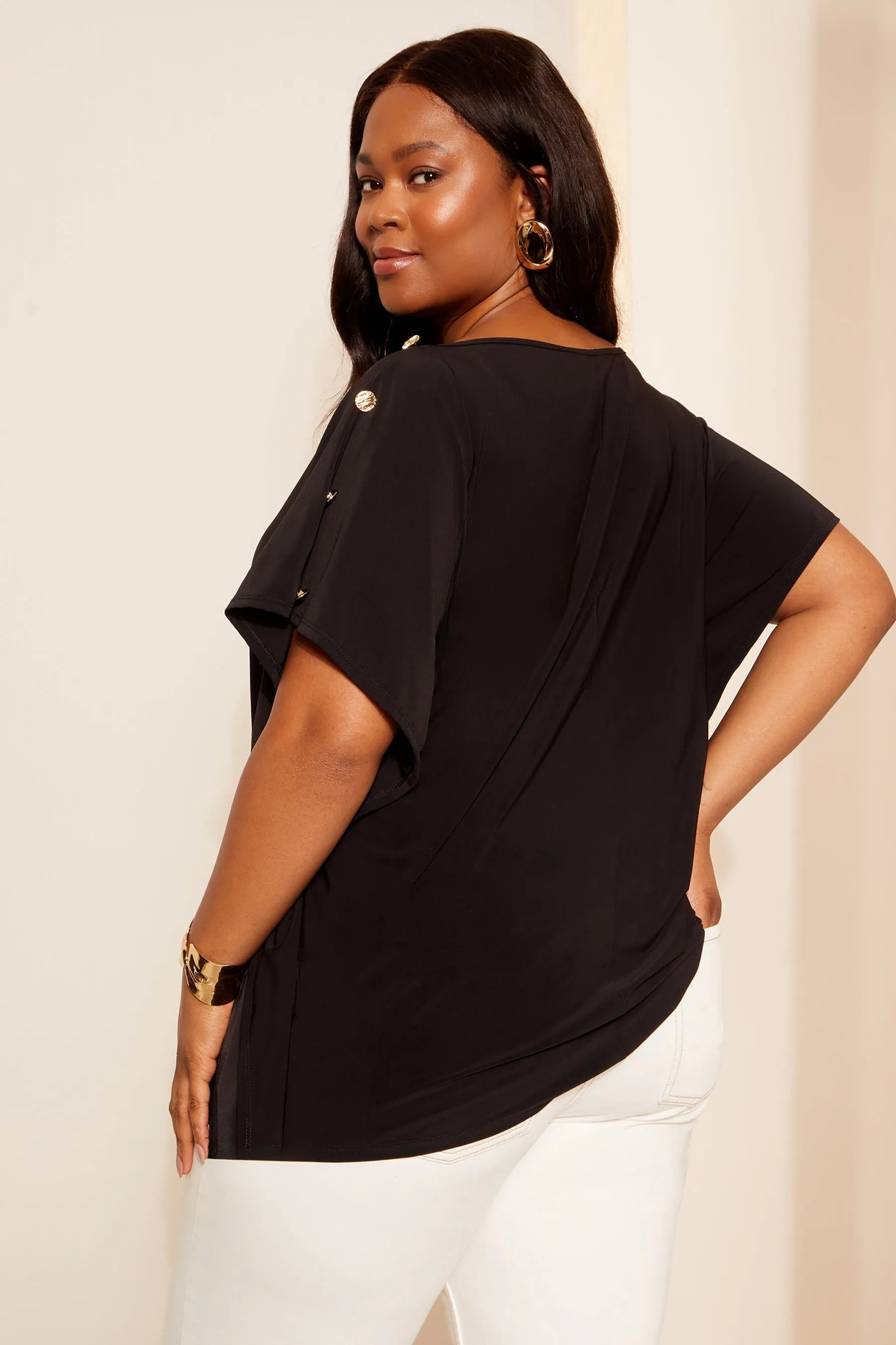 Curves Like These - Mantella in jersey con bottoni