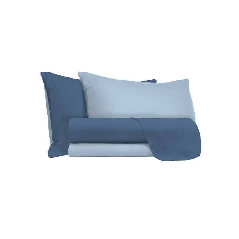 DATEX Completo letto linea Natural Color, avio/azzurro