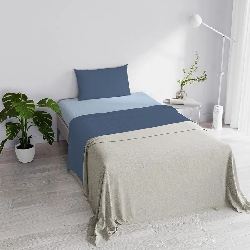 DATEX Completo letto linea Natural Color, avio/azzurro