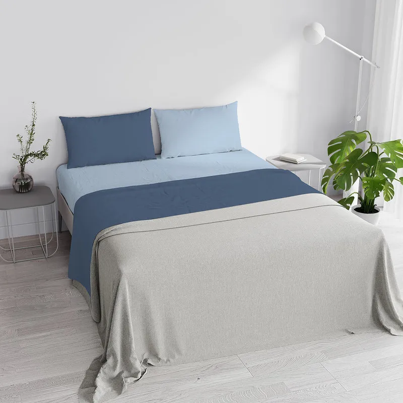 DATEX Completo letto linea Natural Color, avio/azzurro