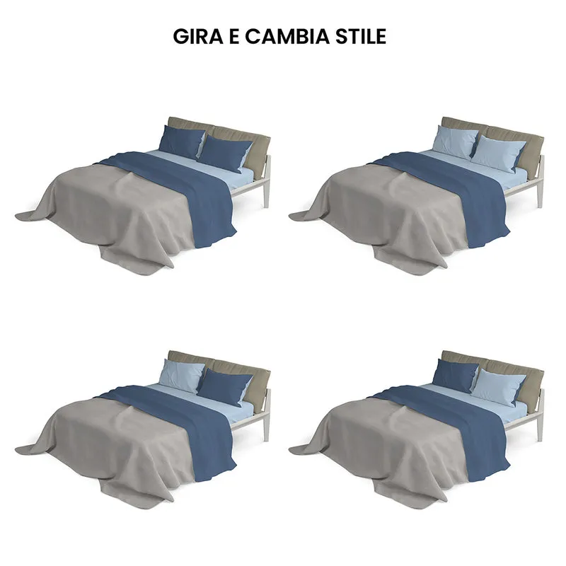 DATEX Completo letto linea Natural Color, avio/azzurro