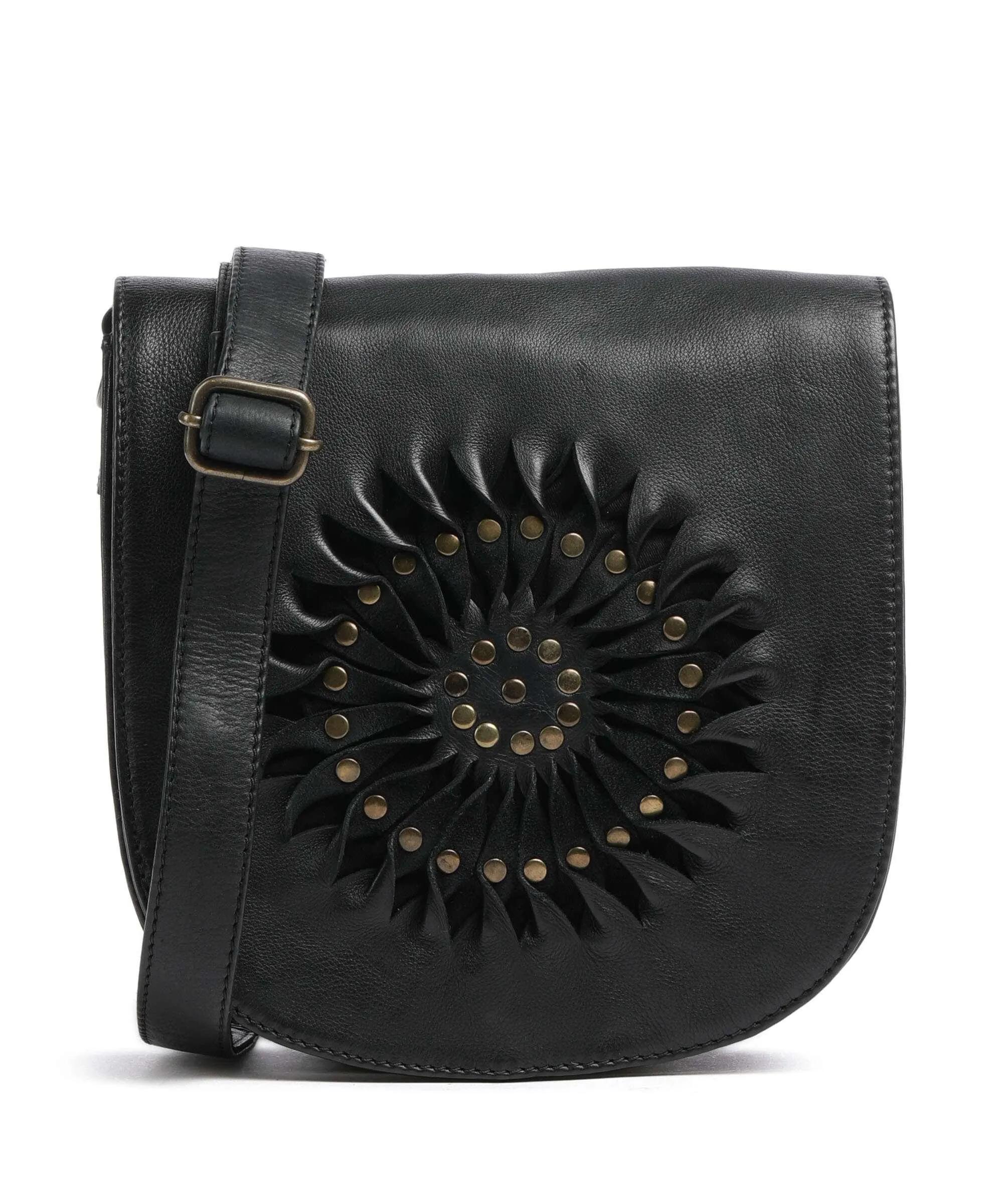  Depeche Handcraft Hero Borsa a tracolla pelle di vitello nero  