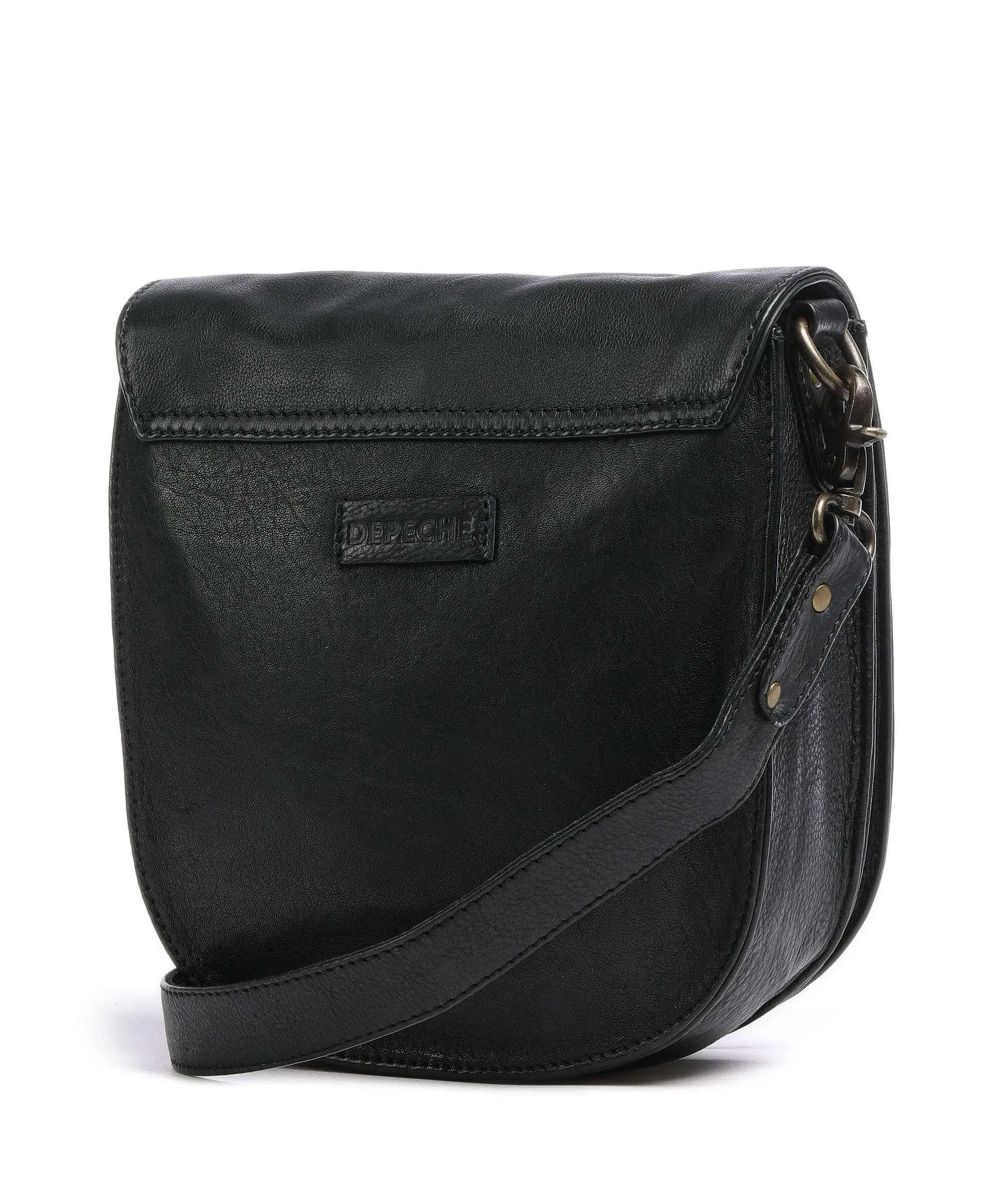 Depeche Handcraft Hero Borsa a tracolla pelle di vitello nero  