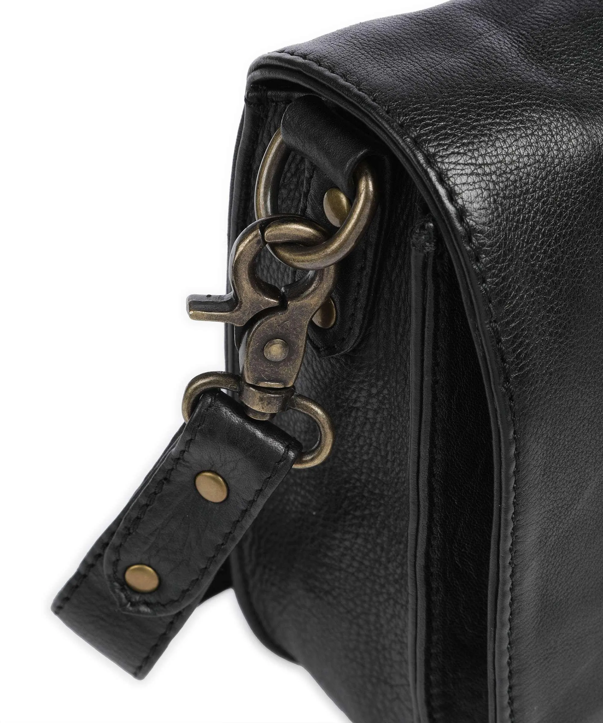  Depeche Handcraft Hero Borsa a tracolla pelle di vitello nero  