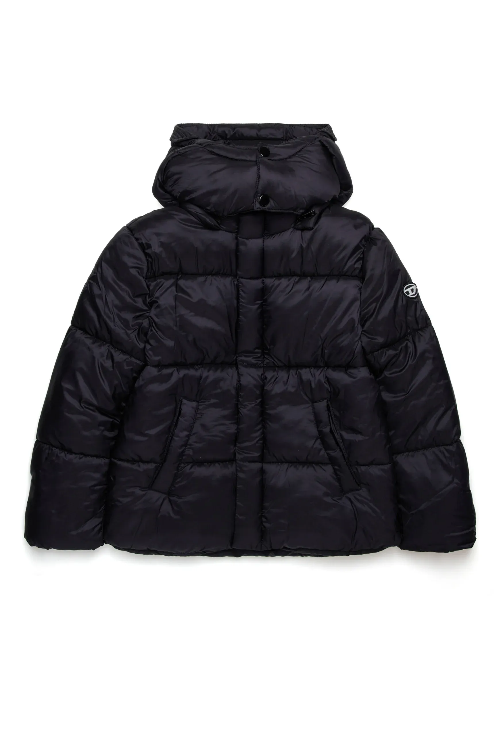 Diesel piumino nero con cappuccio