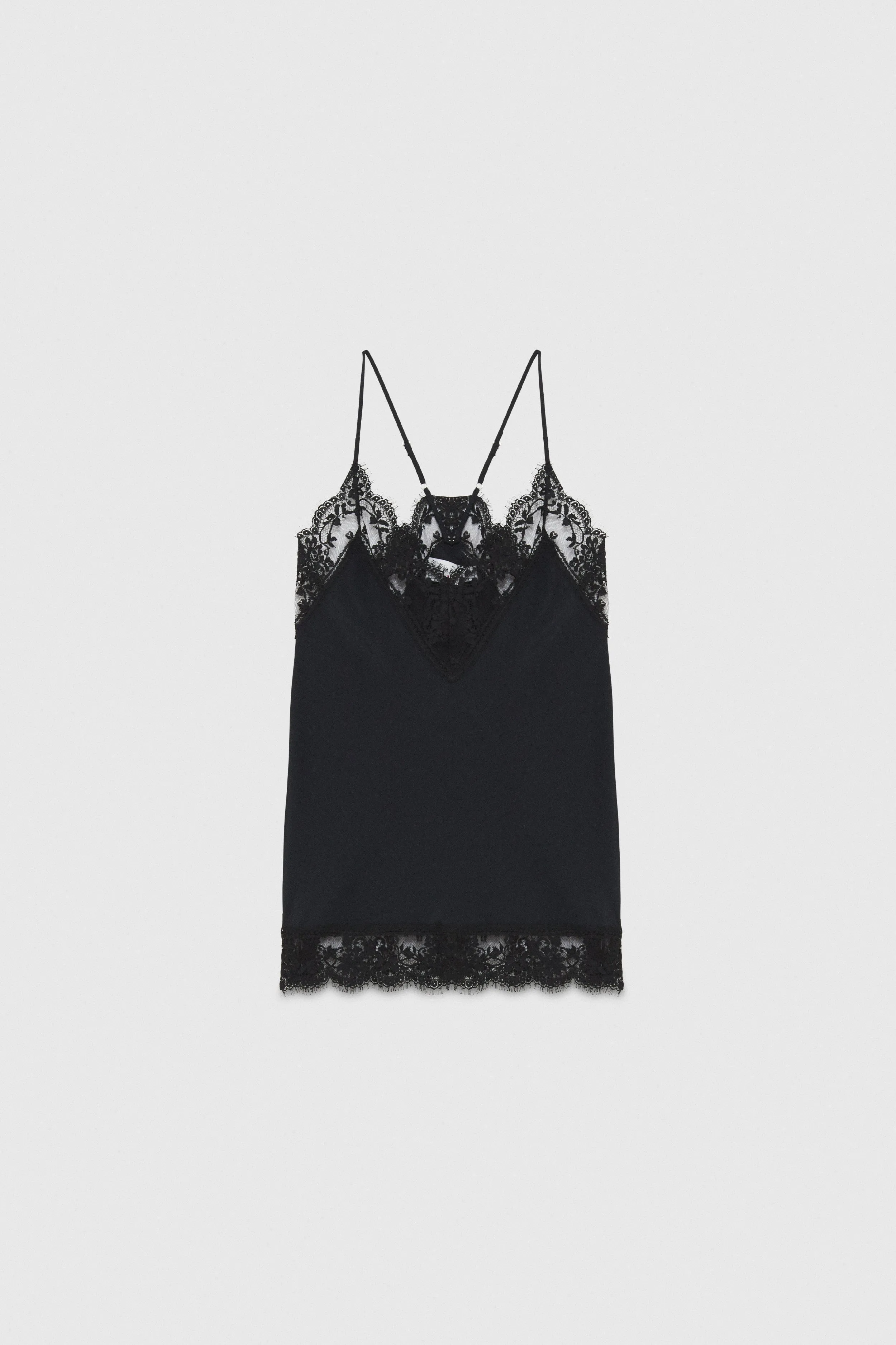 Ermanno Firenze TOP SOTTOVESTE  DI GEORGETTE CON PIZZO