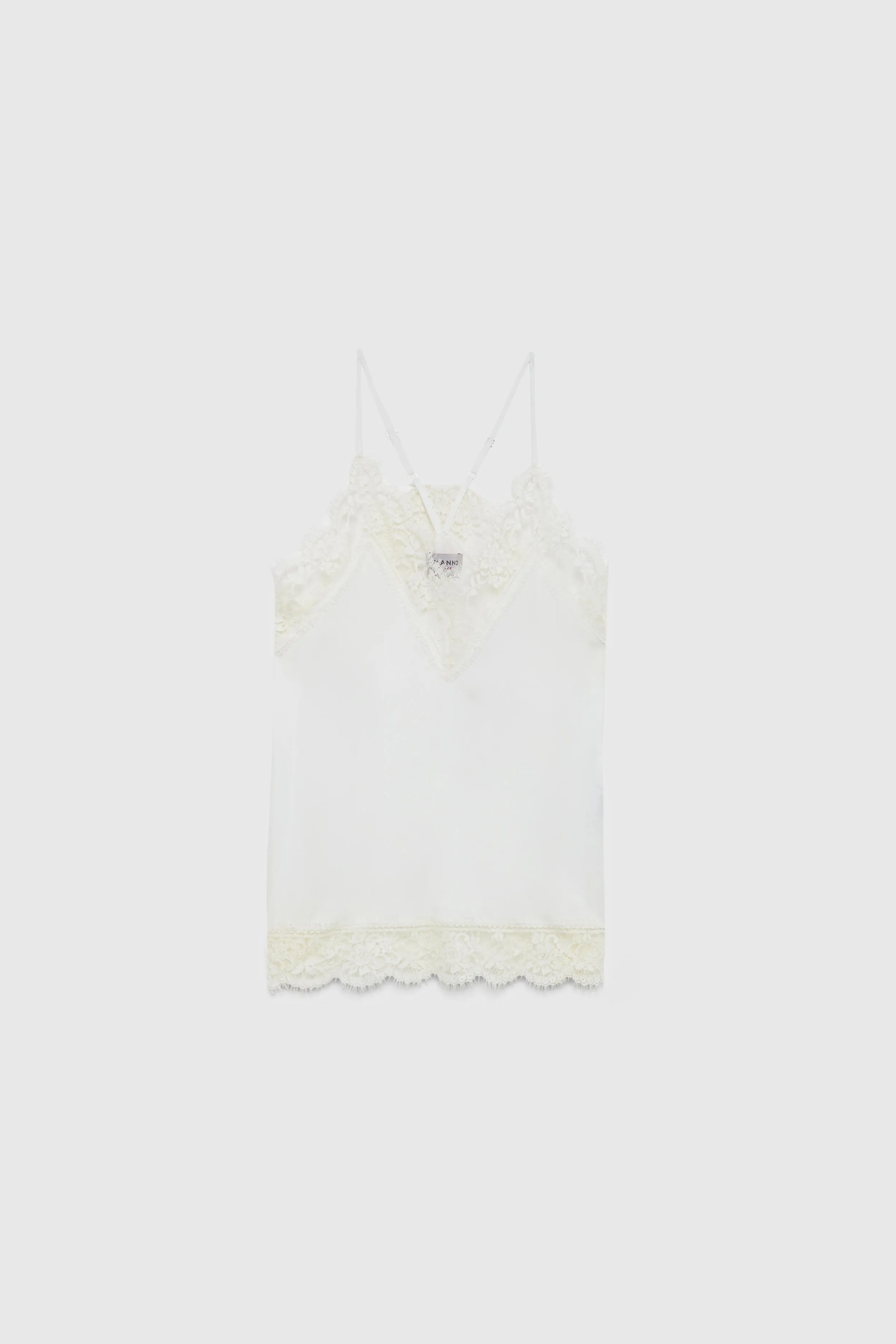Ermanno Firenze TOP SOTTOVESTE  DI GEORGETTE CON PIZZO