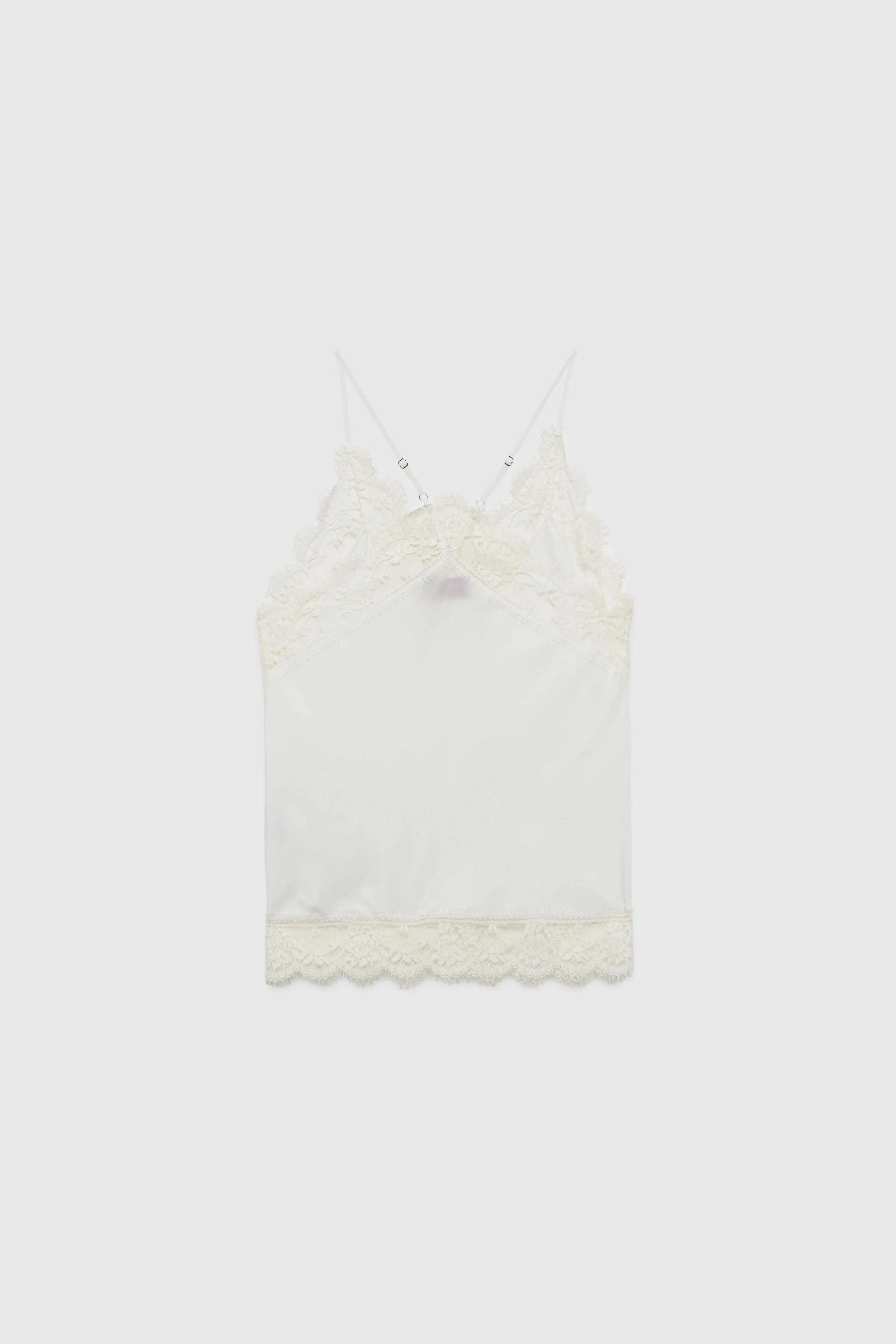 Ermanno Firenze TOP SOTTOVESTE  DI GEORGETTE CON PIZZO
