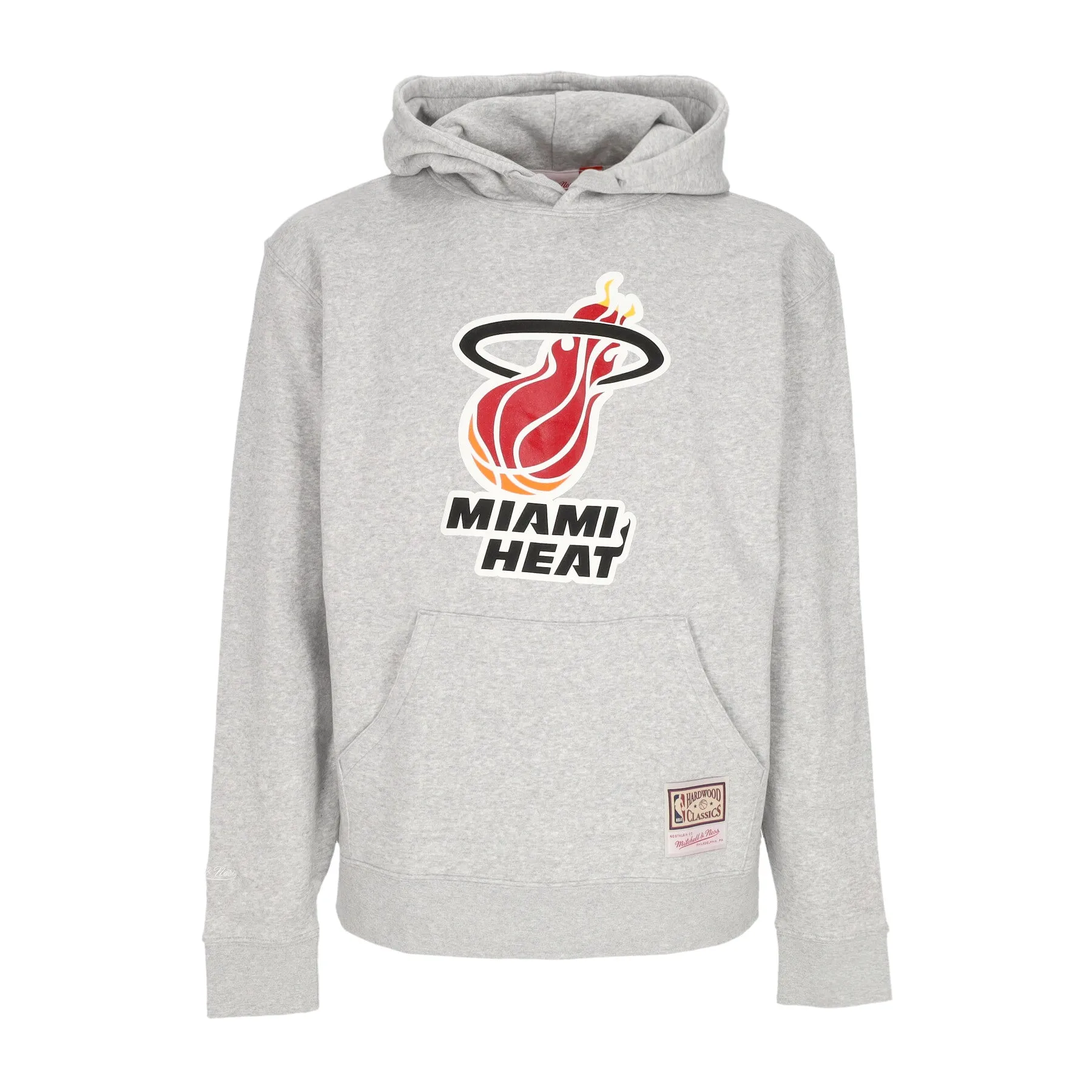 Felpa Cappuccio Uomo Nba Team Logo Hoodie Miahea Grey Marl