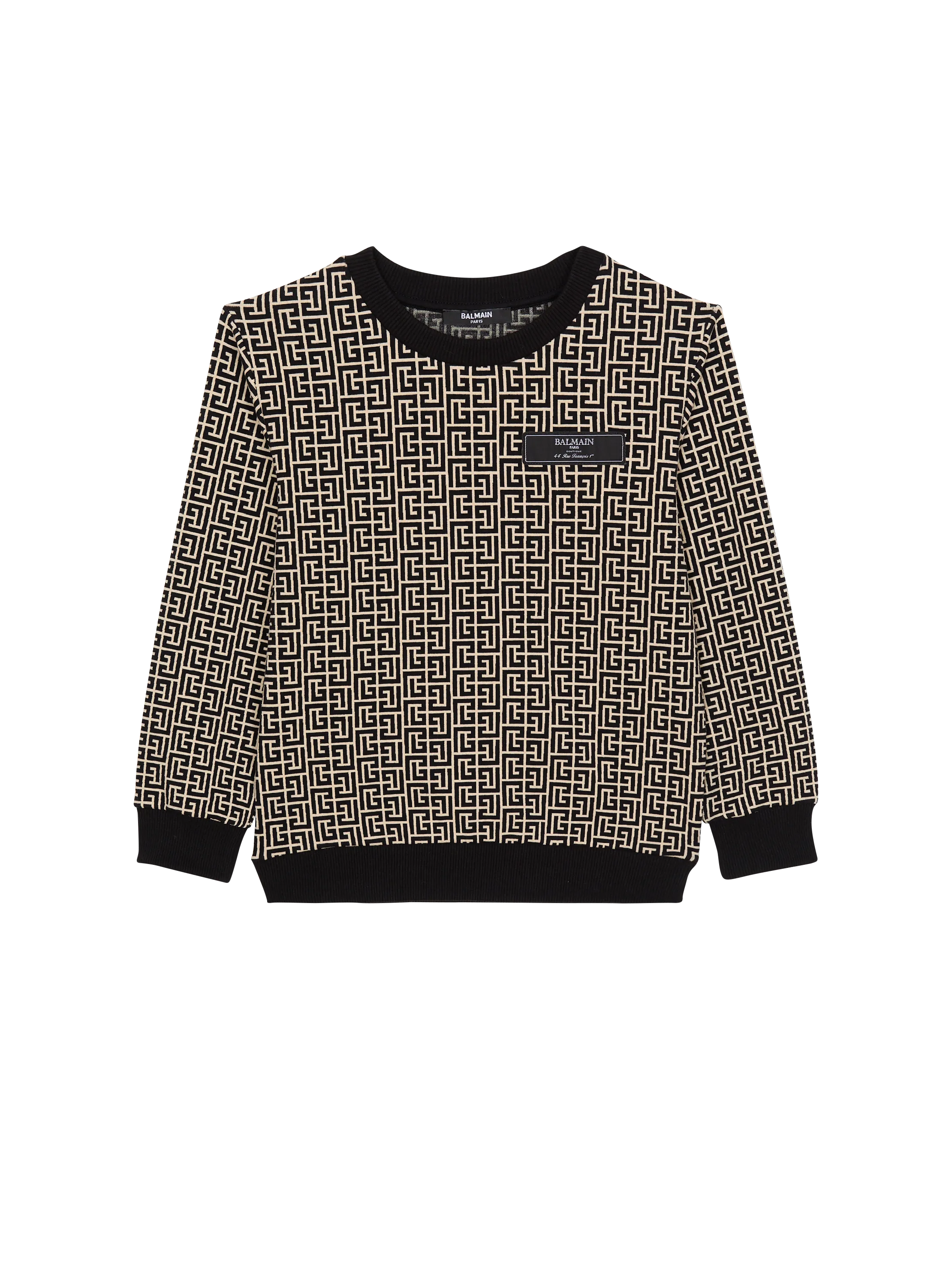 Felpa in jacquard con monogramma PB labirinto