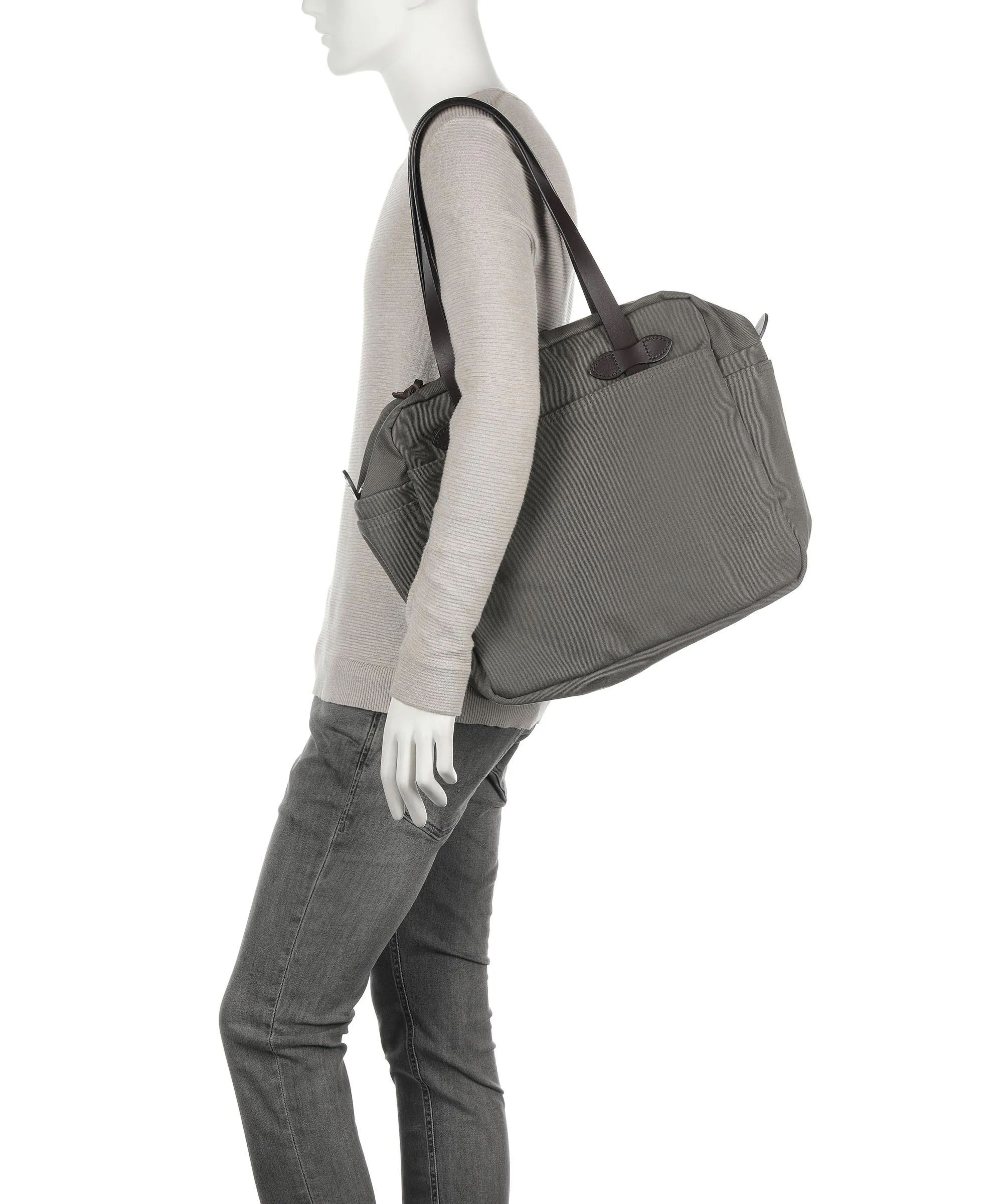  Filson Rugged Twill Borsa a spalla cotone grigio-verde  