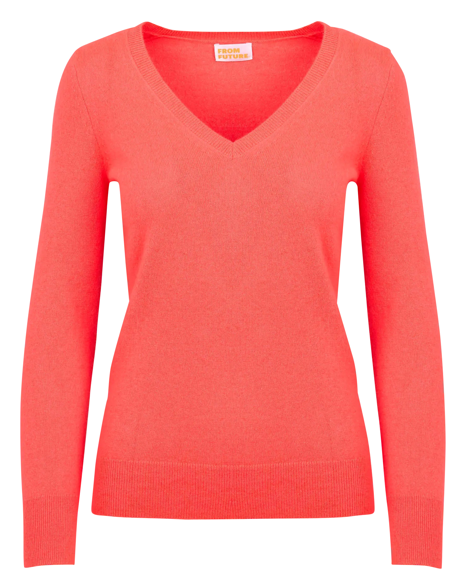  FROM FUTURE   Maglione dritto con scollo a V in cashmere | Rosa