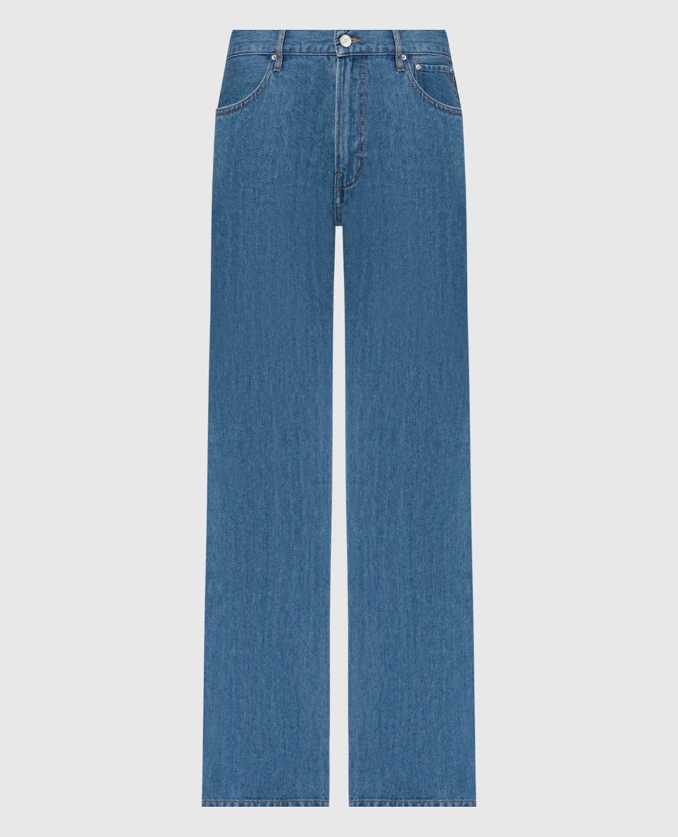 Gauchere Jeans blu con lino con cerniere P12433020562