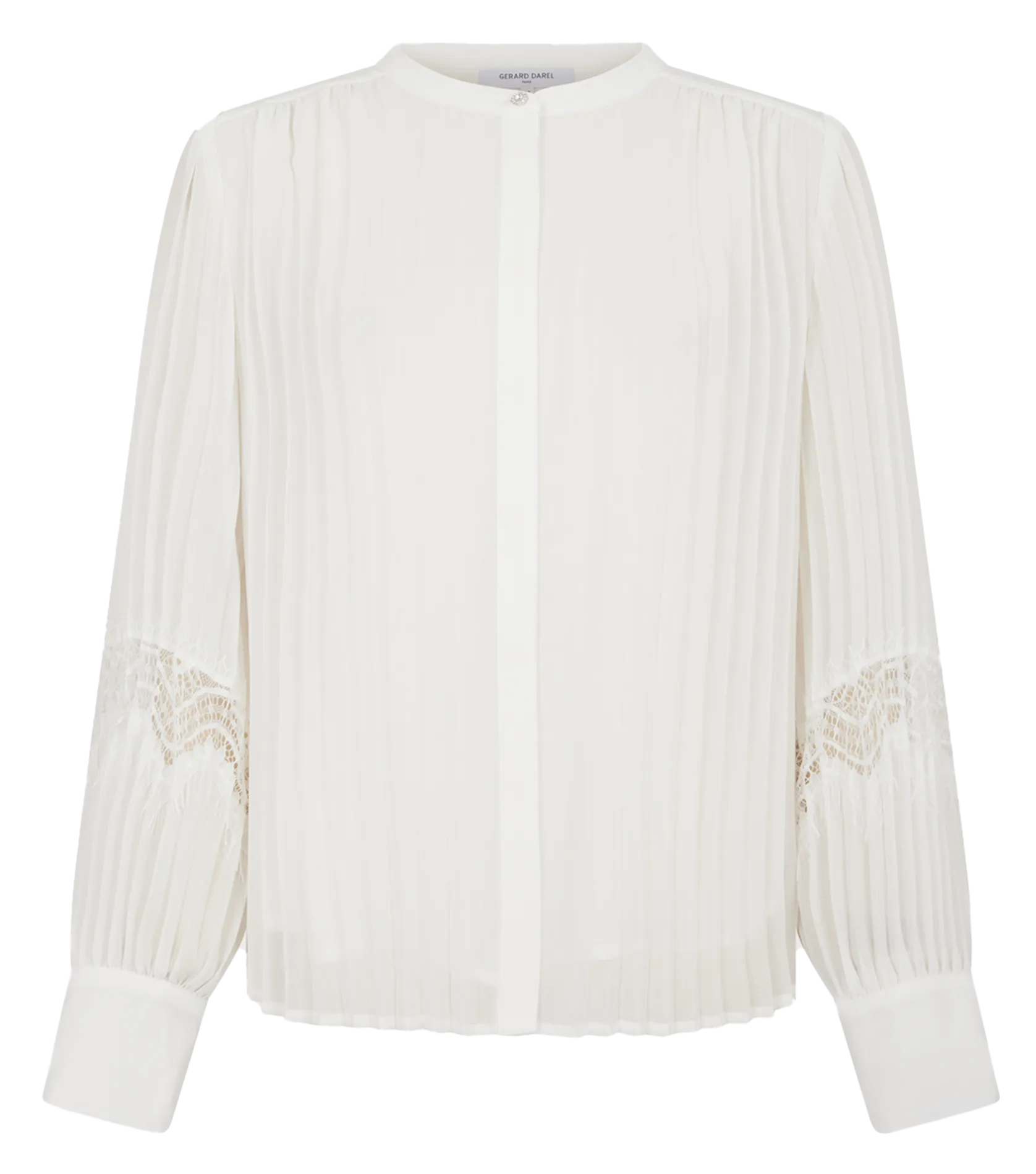  GERARD DAREL   BELLINE - Camicia diritta plissettata con ricami | Bianco