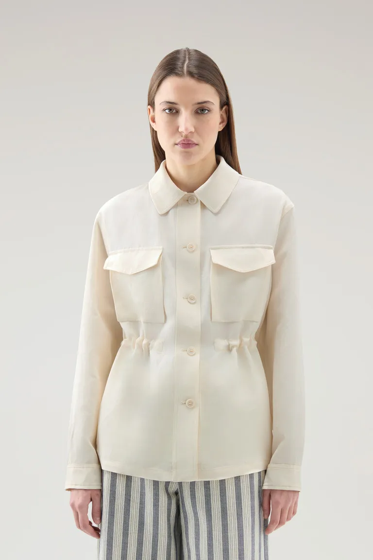 Giacca a camicia in misto lino                                                                                                  