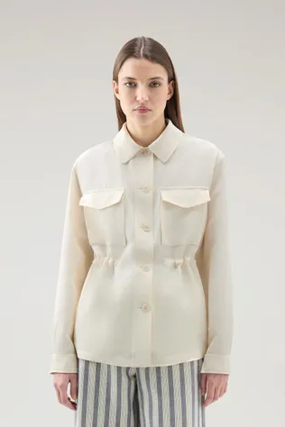 Giacca a camicia in misto lino                                                                                                  