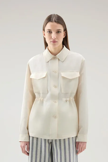 Giacca a camicia in misto lino                                                                                                  