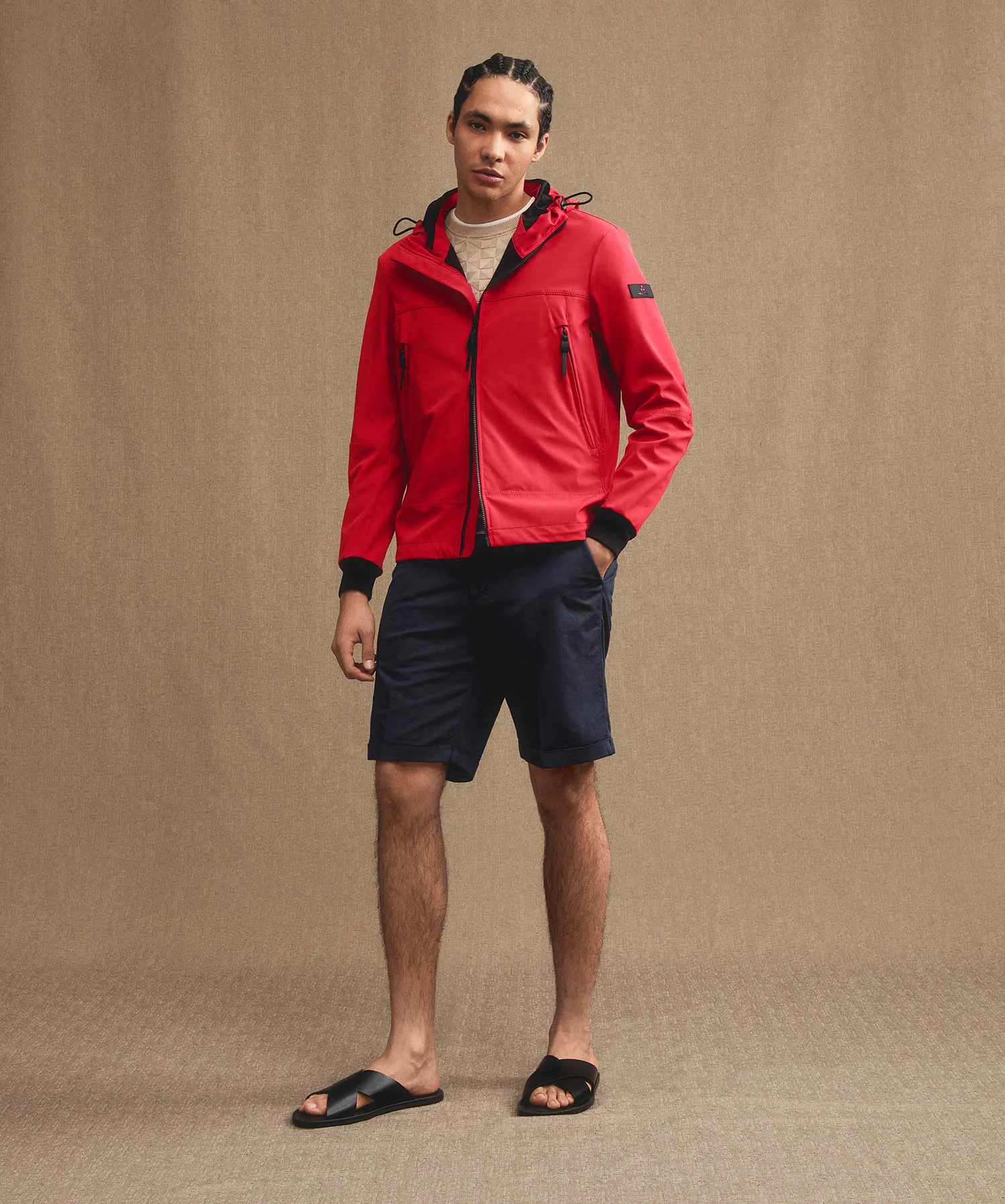 Giacca a vento in tela di nylon stretch