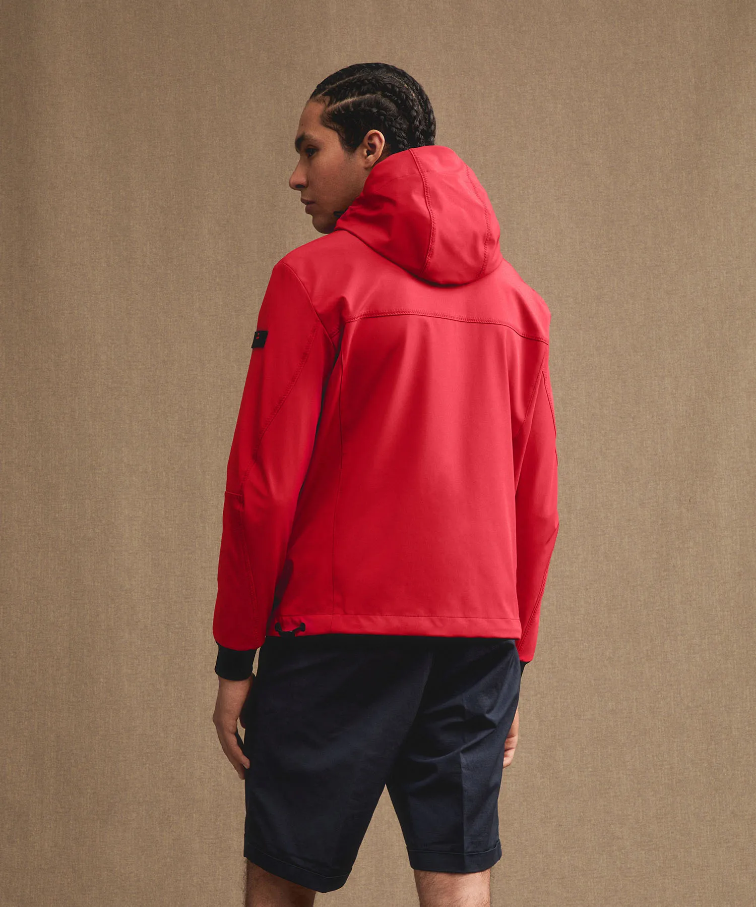 Giacca a vento in tela di nylon stretch