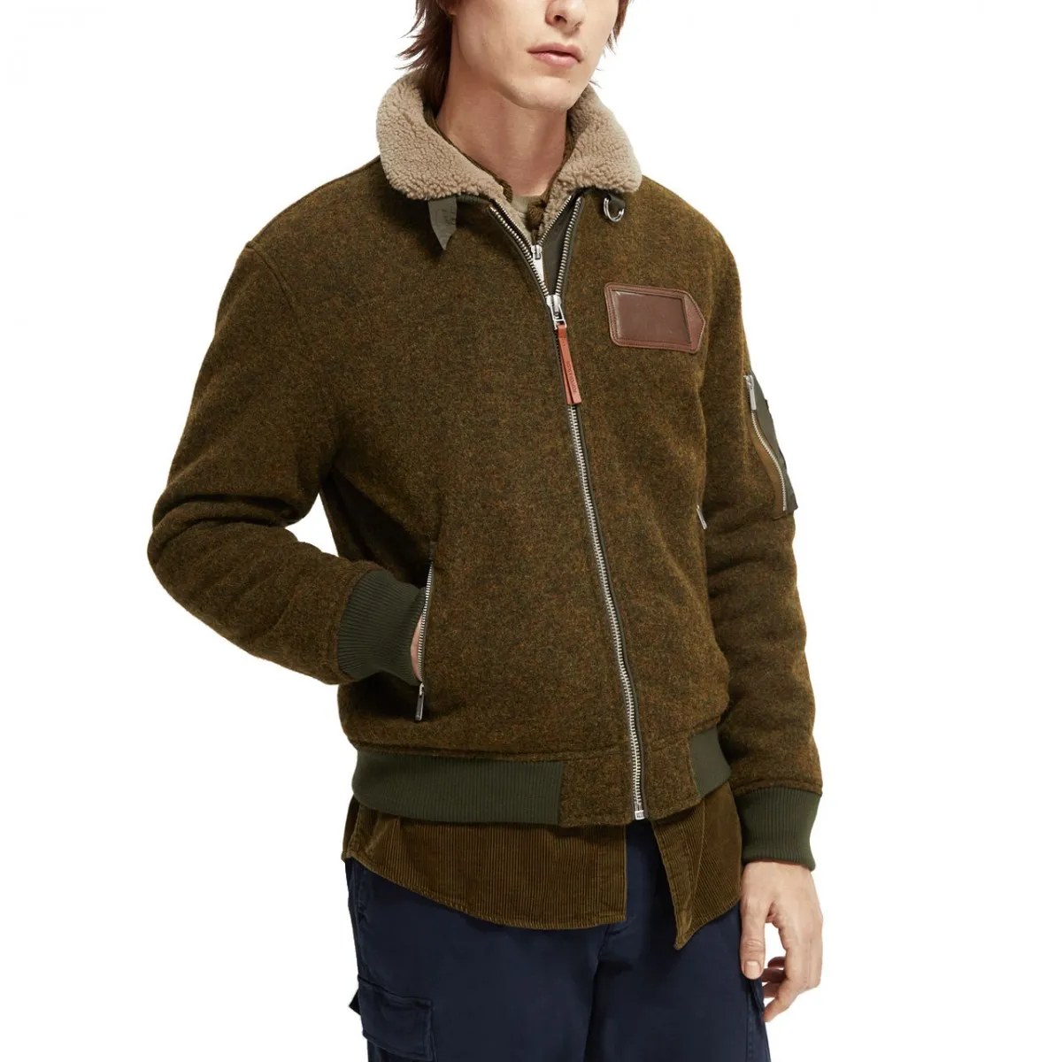 Giacca Aviator In Lana