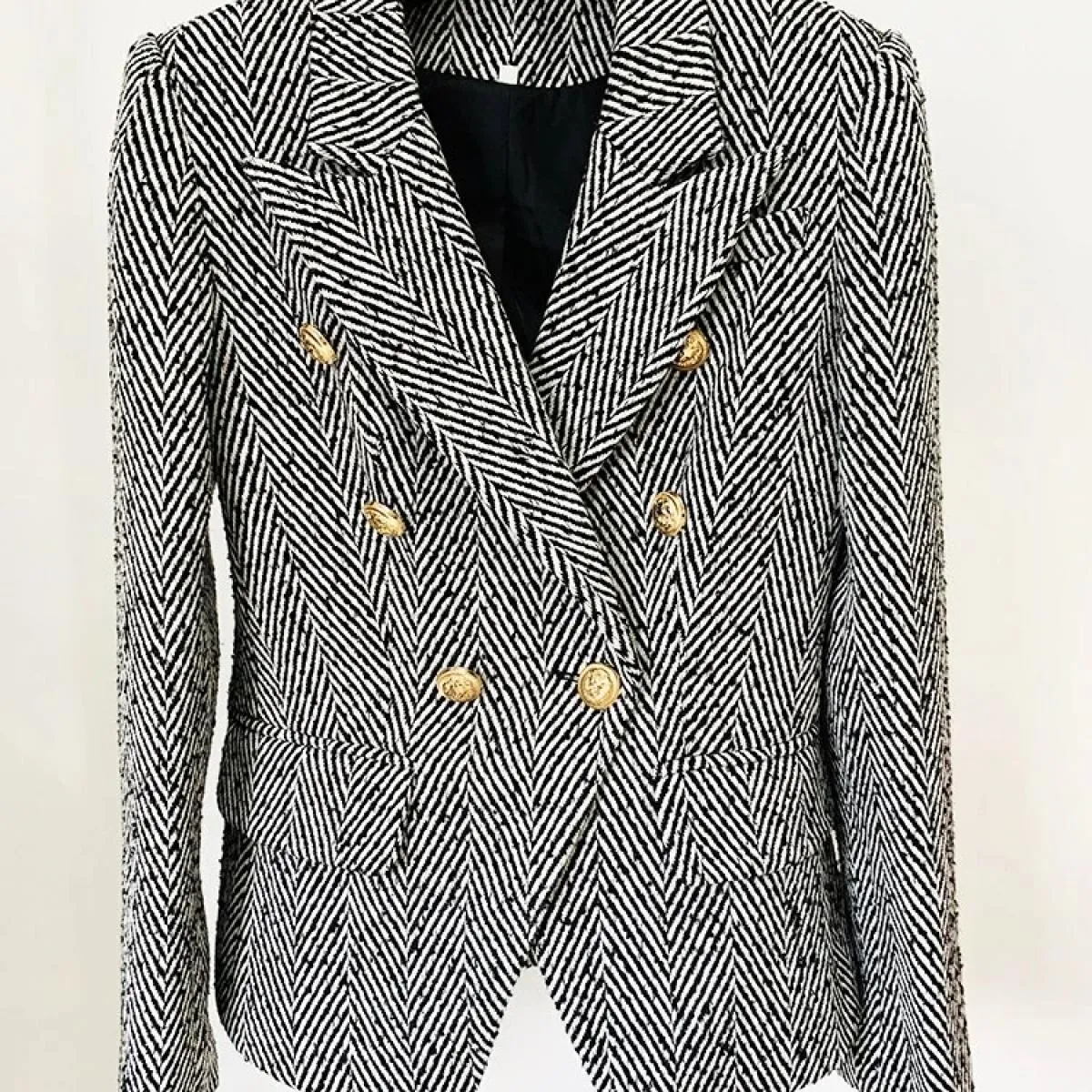 Giacca blazer in tweed Giacca da donna in lana Blazer in lana Tweed Blazer Cappotto in lana alto