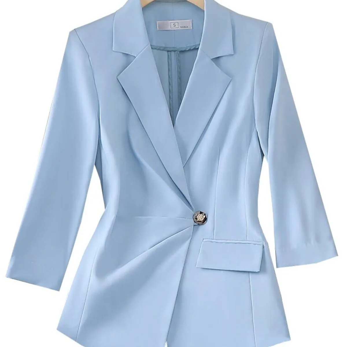Giacca da donna formale primavera estate giacca da donna con maniche a tre quarti solida per abbigliamento da lavoro aziendale