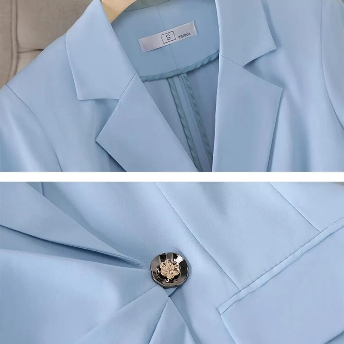 Giacca da donna formale primavera estate giacca da donna con maniche a tre quarti solida per abbigliamento da lavoro aziendale